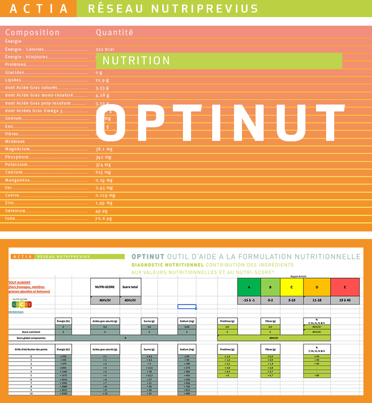 Nutriscore developments and update of the OPTINUT tool for nutritional formulation