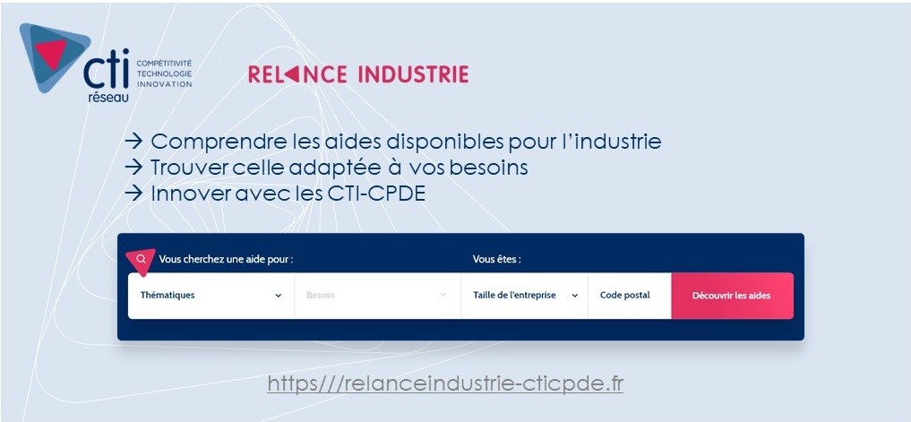 [relance industrie] Lancement du site internet : www.relanceindustrie-cticpde.fr