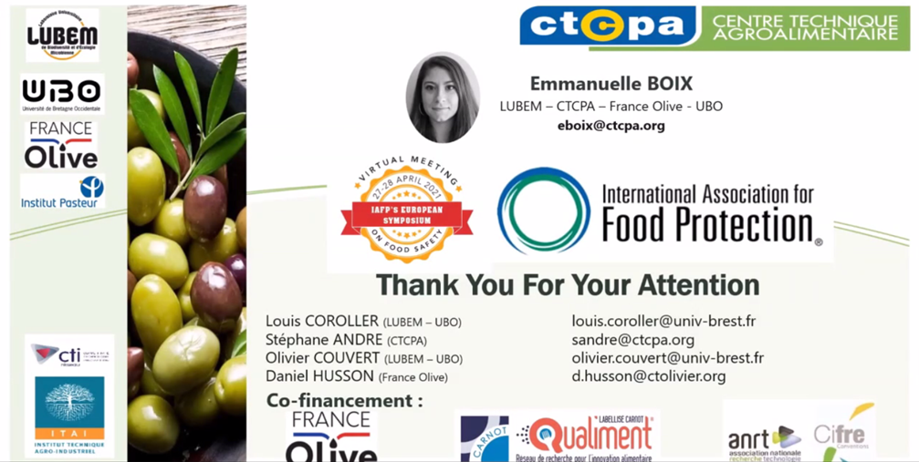 Le CTCPA a présenté les résultats du projet SAFOOD lors du colloque internationnal de l’IAFP !