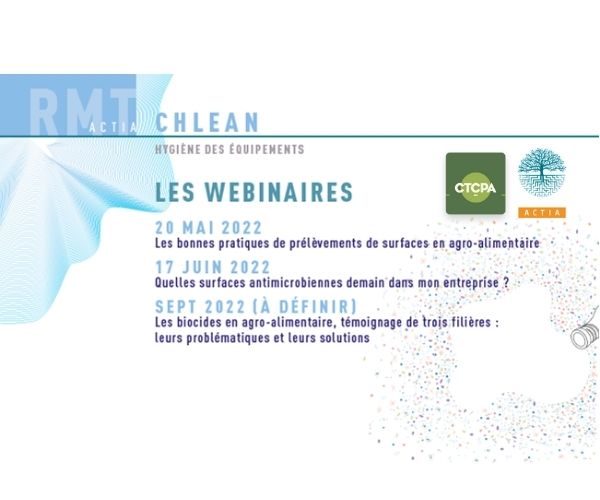 N’attendez plus pour vous inscrire aux webinaires du RMT Actia Chlean !