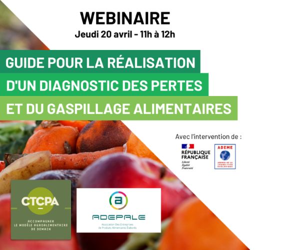 [Webinaire] Quelles lignes directrices pour la réalisation d’un diagnostic des pertes et du gaspillage alimentaire ? – Présentation du guide ADEPALE-CTCPA